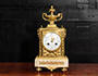 Antique French Ormolu and White Marble Clock by Samual Marti