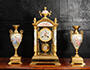 Ormolu and Porcelain Antique French Four Glass Clock Set