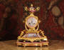 Sevres Porcelain and Ormolu Japy Freres Antique French Boudoir Clock