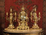 Antique Clock Set ~ Japy Freres Baroque Brass Clock Set antique clock