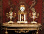 Antique Clock Set, Ormolu and Marble French AD Mougin C1890 antique clocks