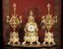 Very Large Antique French Gilt Brass Clock Set by Japy Freres Antique Clock Set by Japy Freres