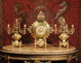 Unusual Antique French Brass Clock Set antique clock