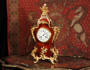 2432 Large Rococo Antique French Red Veneer Table Clock