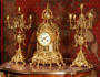 Stunning Antique French Brass Clock Set