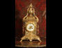 Large Gilded Brass Gothic Clock