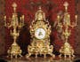 2349 Japy Freres Large Gilt Brass Gothic Antique French Clock Set