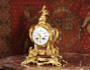 Antique French Gilt Brass Rococo Table Boudoir Clock