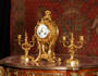 Rare Rococo Ormolu Clock Set with Visible Pendulum