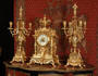 Large and Stunning Japy Freres Brass Clock Set