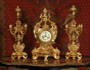 Stunning Gilt Brass Baroque Clock Set