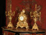 Stunning Antique French Rococo Clock Set by Fritz Marti