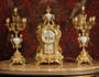 Antique French Clock Set ~ Sevres Porcelain and Gilt Brass