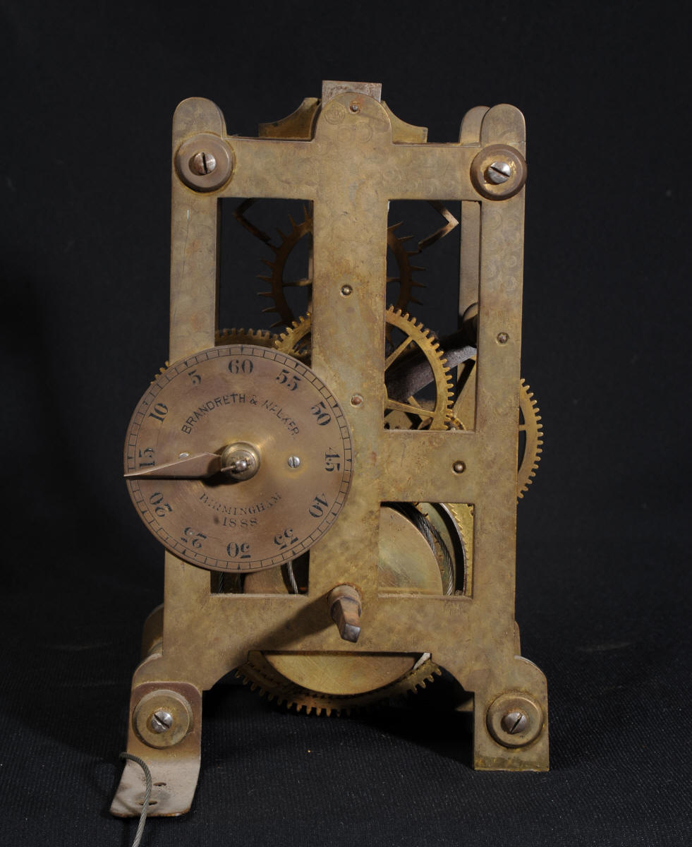 Antique turret clock dial and movement