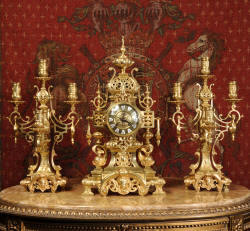 antique clock - japy freres clock set