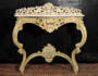 Rococo Console Table With White Marble Top