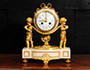 Antique French Ormolu and White Marble Cherub Clock by Vincenti