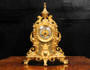 Antique French Ormolu Clock Lions Rampant