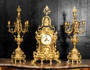 Antique Clock Set by Japy Freres French Baroque Gilt Bronze