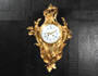 Large Rococo Antique French Gilt Bronze Cartel Wall Clock by Samuel Marti