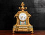 Antique French Omolu and Sevres Porcelain Clock by Japy Fils