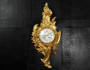 Antique French Rococo Gilt Bronze Cartel Wall Clock by Mougin