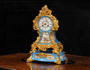Early Antique French Porcelain and Ormolu Clock by Raingo Freres