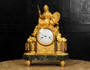 Antique French Empire Ormolu and Marble Clock Goddess Juno
