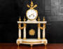 Antique French Marble and Ormolu Portico Clock